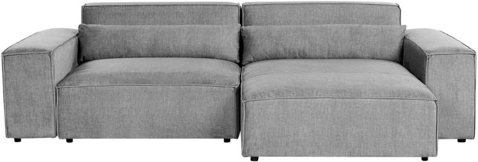 Beliani Trijų vietų modulinė sofa HELLNAR kairinė pilka