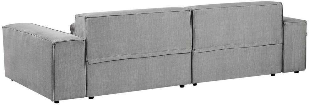 Beliani Trijų vietų modulinė sofa HELLNAR kairinė pilka
