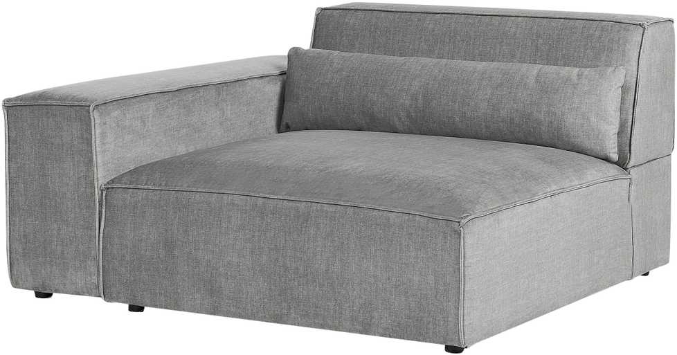 Beliani Trijų vietų modulinė sofa HELLNAR kairinė pilka