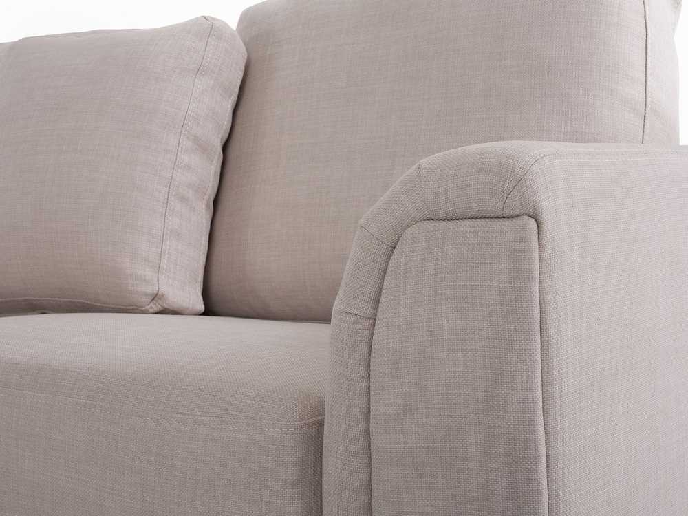 Beliani 5-vietė kampinė sofa OSLO, smėlio spalvos, su pufu, dešininė