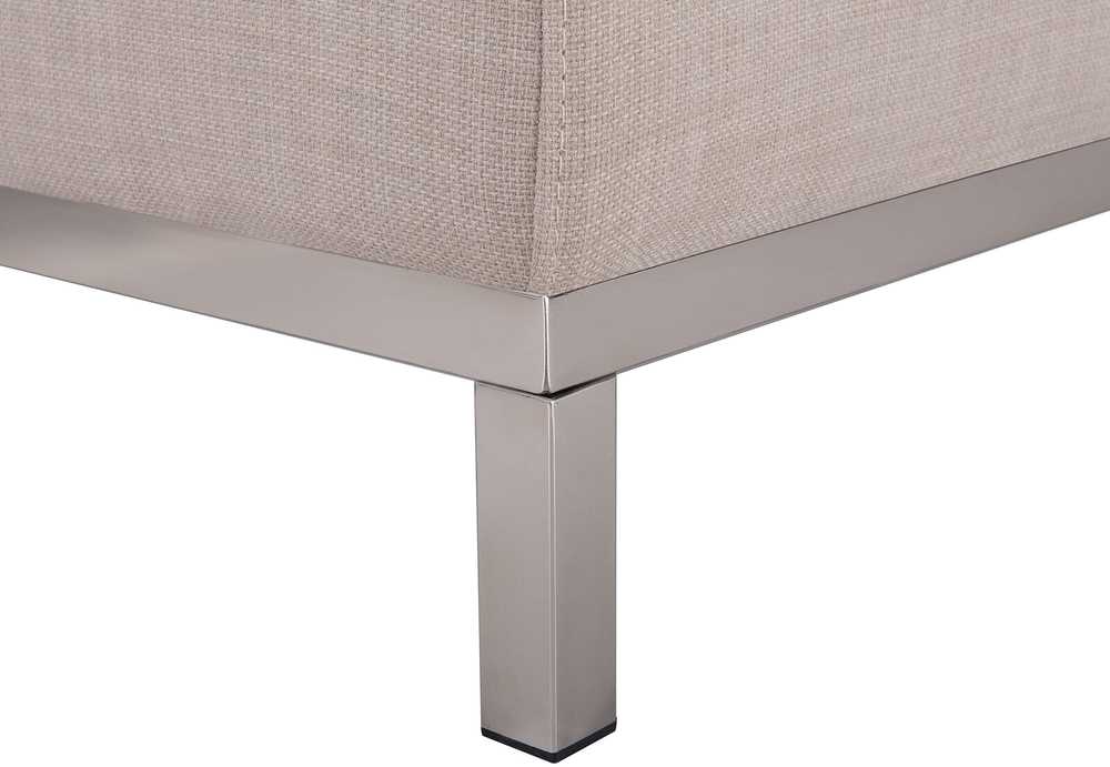 Beliani 5-vietė kampinė sofa OSLO, smėlio spalvos, su pufu, dešininė
