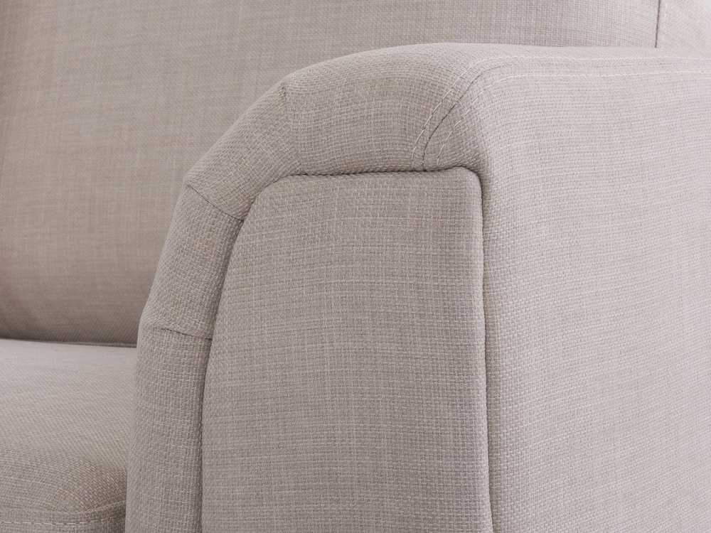 Beliani 5-vietė kampinė sofa OSLO, smėlio spalvos, su pufu, dešininė