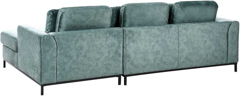 Beliani Kampinė sofa OSLO, 4 vietų, veliūrinė, lazūros mėlyna, kairinė