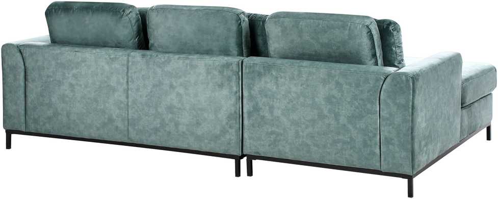 Beliani 4 vietų kampinė sofa OSLO, veliūrinė, žydra, dešininė