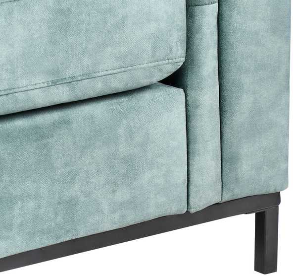 Beliani 4 vietų kampinė sofa OSLO, veliūrinė, žydra, dešininė