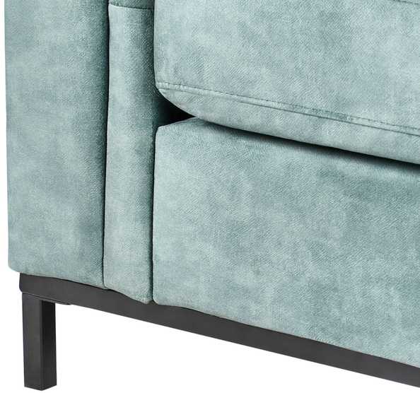Beliani Kampinė sofa OSLO, 4 vietų, veliūrinė, lazūros mėlyna, kairinė