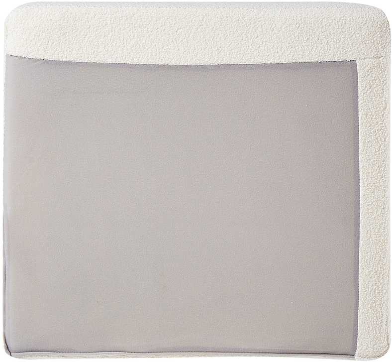 Beliani 4 vietų kampinė sofa OSLO, balta, dešininė, boucle audinys