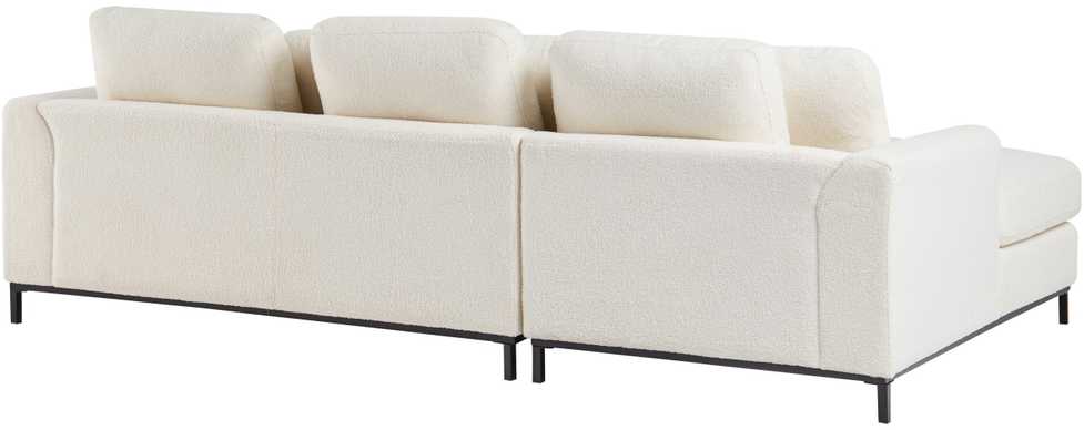 Beliani 4 vietų kampinė sofa OSLO, balta, dešininė, boucle audinys