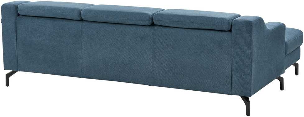 Beliani L formos sofa GLOSLI 4 asmenims, mėlynas šenilinis audinys, dešininė