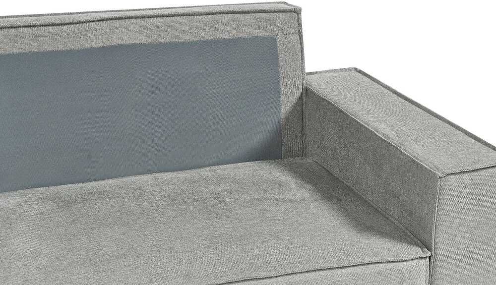 Beliani Išskleidžiama kampinė sofa KARILA pilka su patalynės dėže, dešininė
