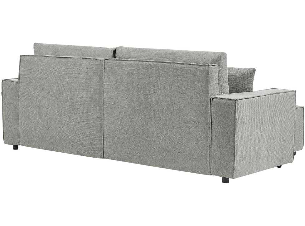 Beliani Išskleidžiama kampinė sofa KARILA pilka su patalynės dėže, dešininė