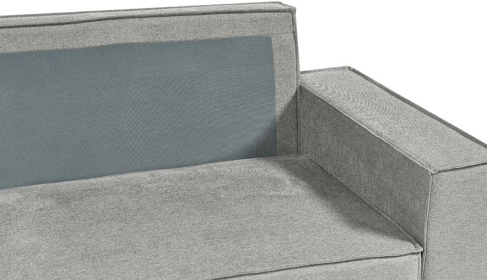 Beliani Išskleidžiama kampinė sofa KARILA pilka su patalynės dėže, dešininė