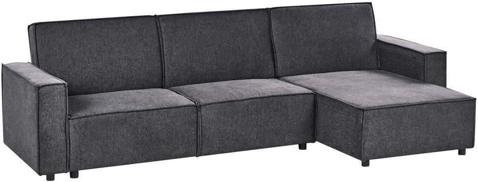 Beliani Išskleidžiama kampinė sofa ROMEDAL II tamsiai pilka kairinė