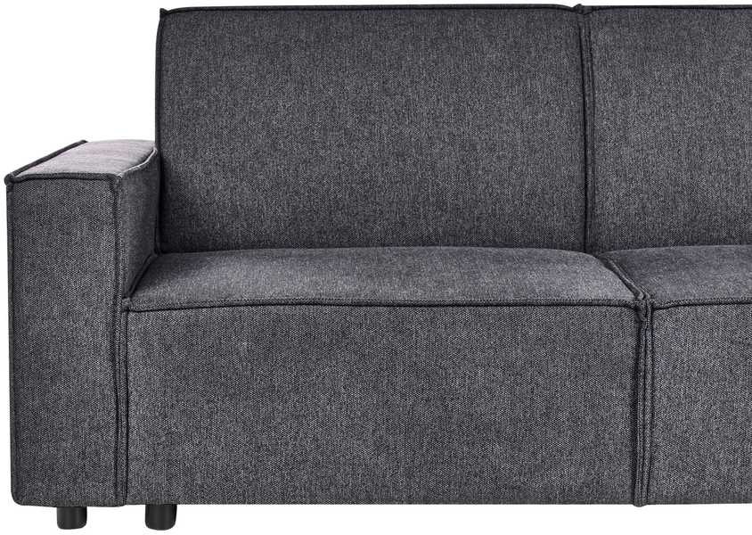 Beliani Išskleidžiama kampinė sofa ROMEDAL II tamsiai pilka kairinė