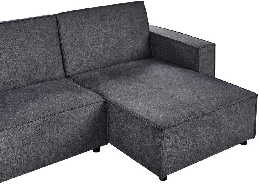 Beliani Išskleidžiama kampinė sofa ROMEDAL II tamsiai pilka kairinė