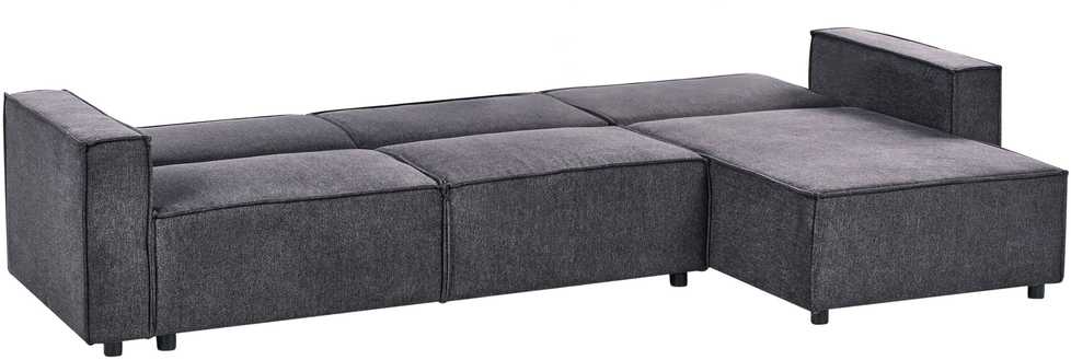 Beliani Išskleidžiama kampinė sofa ROMEDAL II tamsiai pilka kairinė