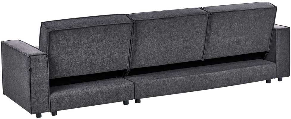 Beliani Išskleidžiama kampinė sofa ROMEDAL II tamsiai pilka kairinė