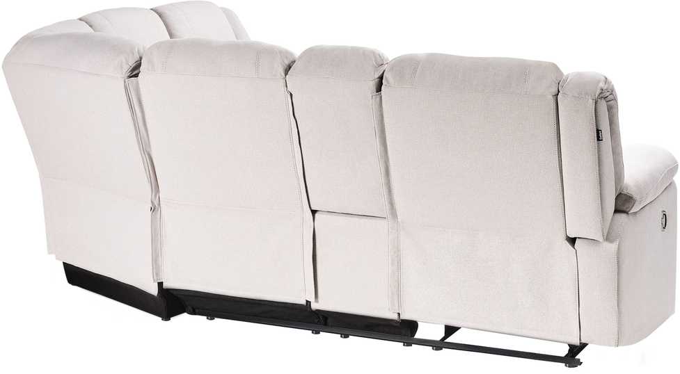 Beliani Kampinė sofa ROKKE su rankine relaksacijos funkcija, 5 vietos, šviesi smėlio spalva, kairinė