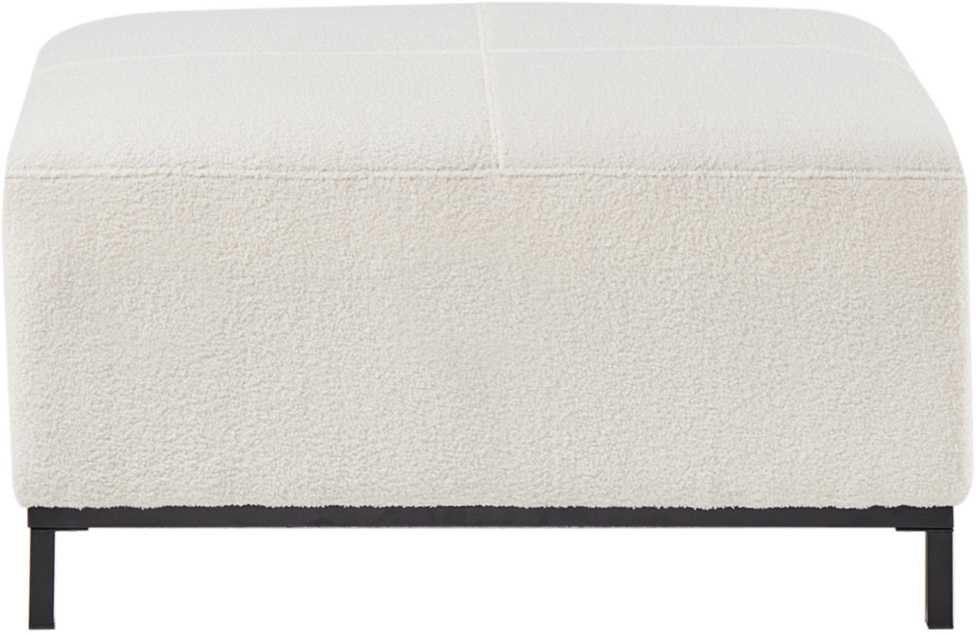 Beliani 5 vietų kampinė sofa OSLO Boucle balta su pufu, kairinė