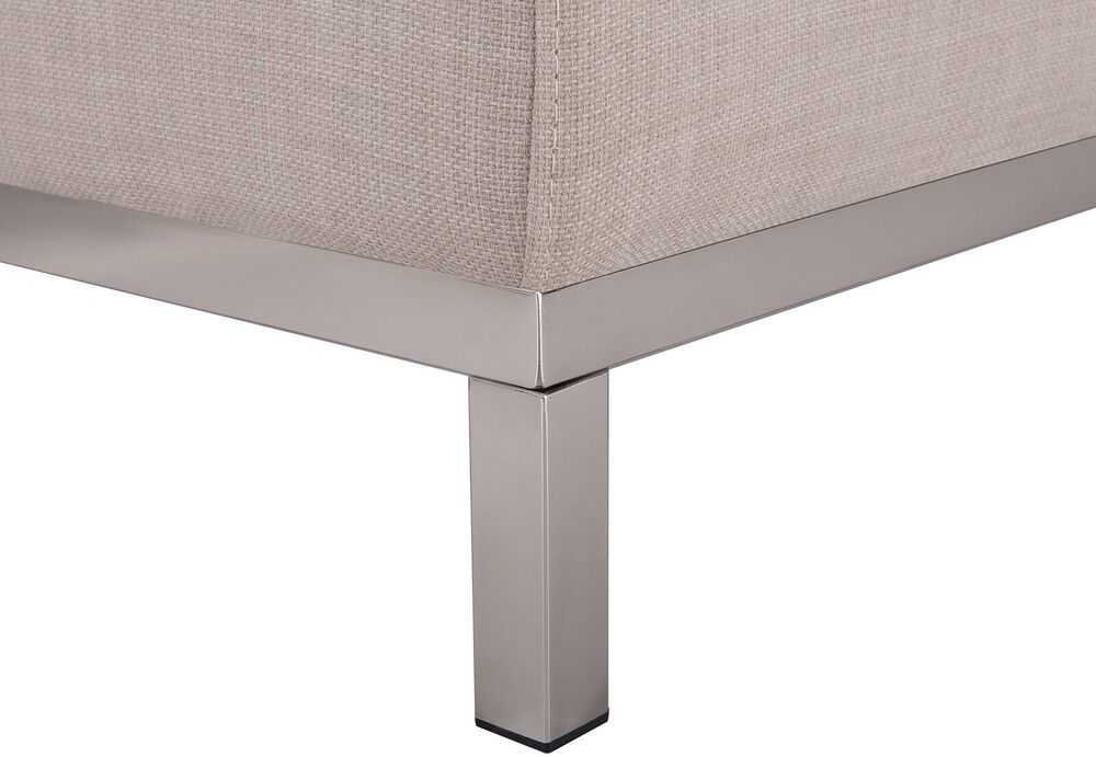 Beliani 5-vietė kampinė sofa OSLO, smėlio spalvos, su pufu, dešininė
