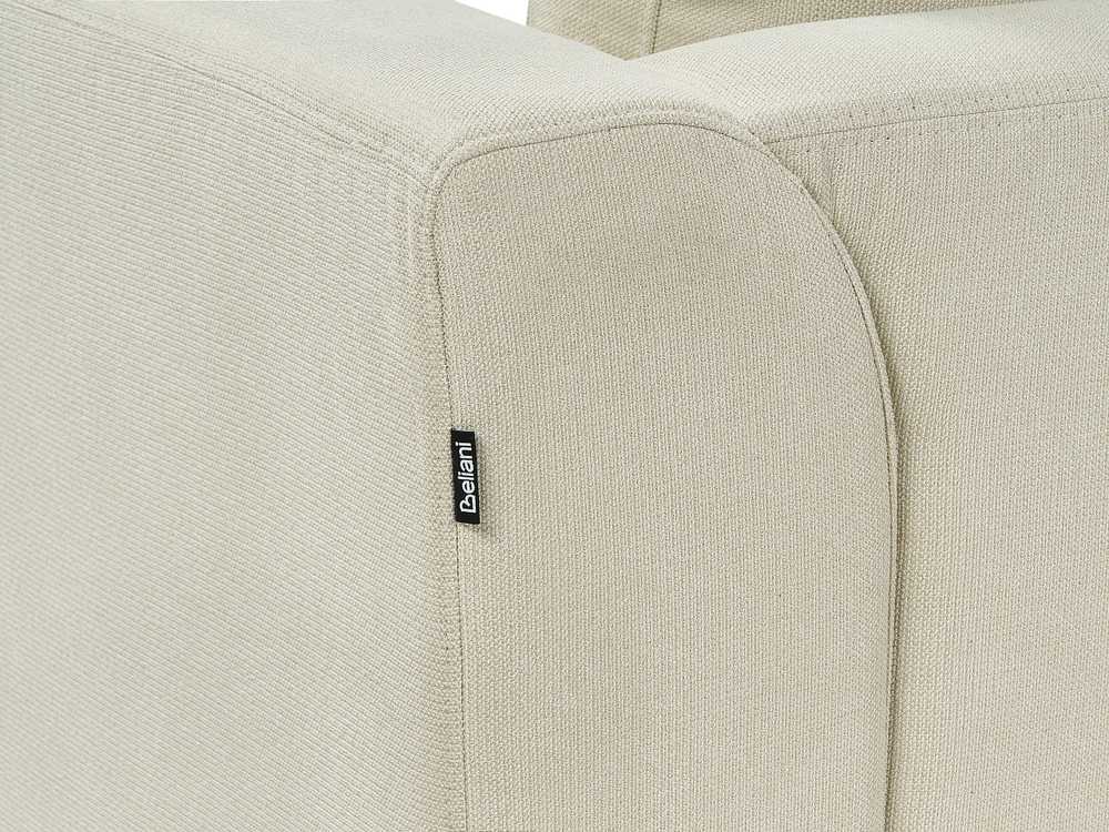 Beliani 5-vietė kampinė sofa OSLO, smėlio spalvos, su pufu, dešininė