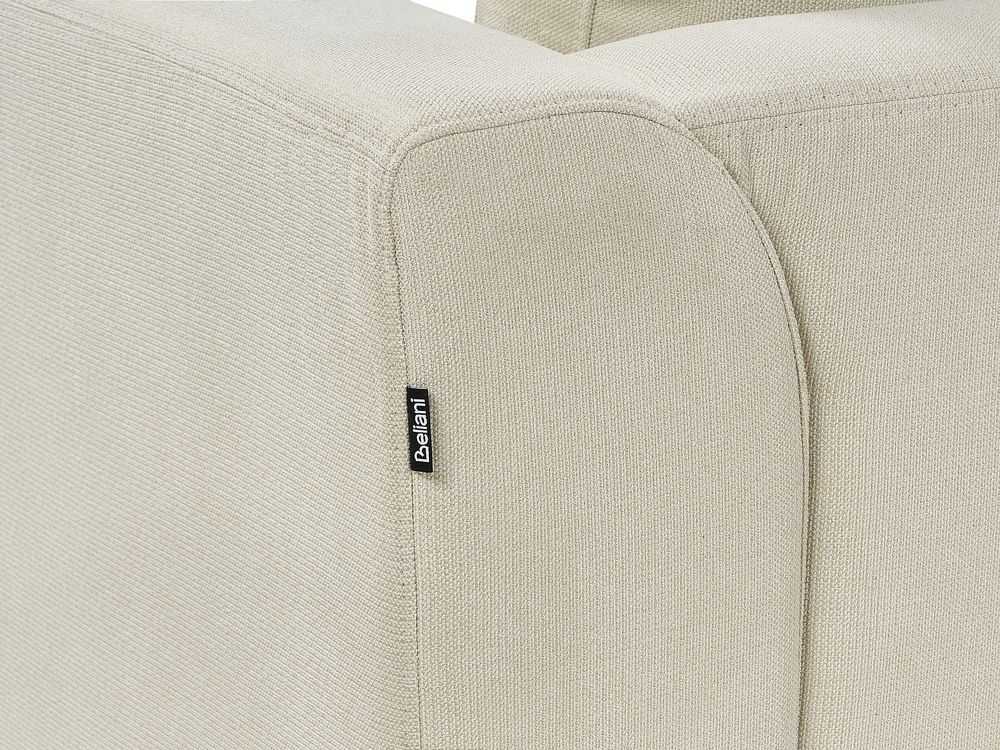 Beliani 5-vietė kampinė sofa OSLO, smėlio spalvos, su pufu, dešininė