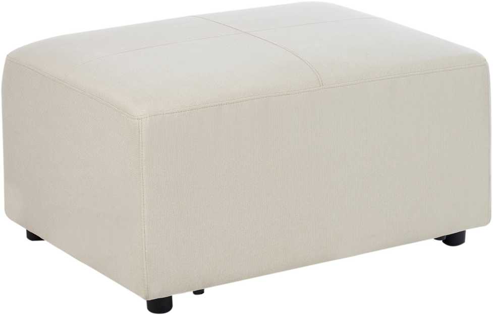 Beliani 4 vietų kampinė sofa KOHLO šviesiai smėlio spalvos su pufu dešininė