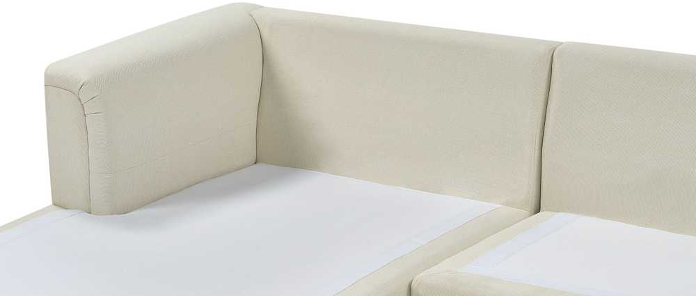Beliani 5-vietė kampinė sofa OSLO, smėlio spalvos, su pufu, dešininė