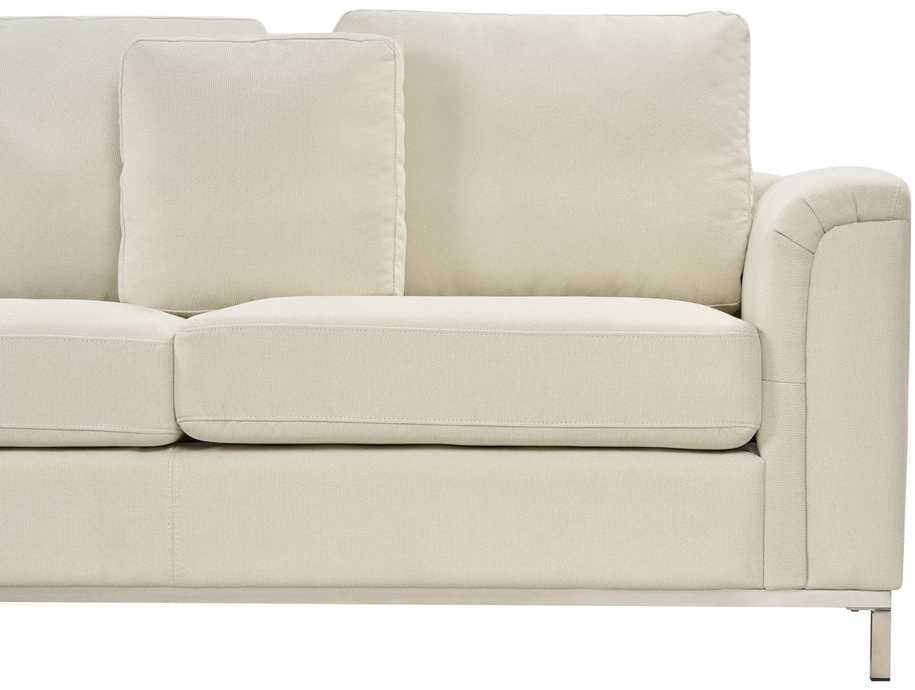 Beliani 5-vietė kampinė sofa OSLO, smėlio spalvos, su pufu, dešininė