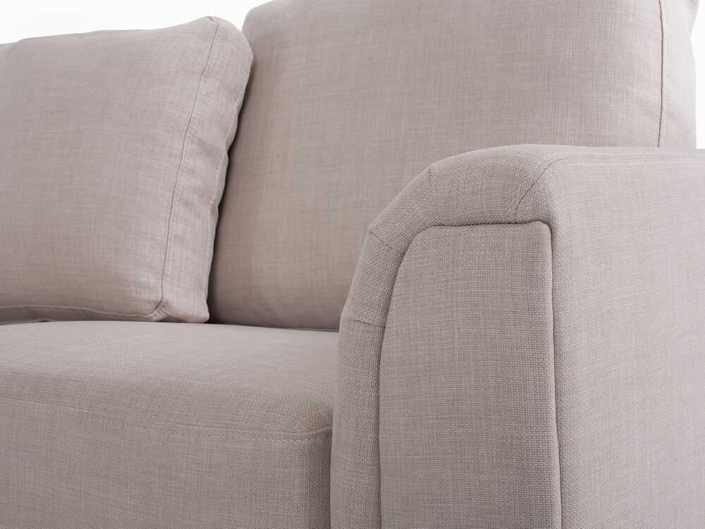 Beliani 5-vietė kampinė sofa OSLO, smėlio spalvos, su pufu, dešininė