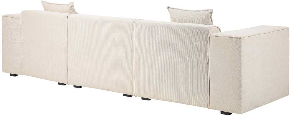 Beliani 3-vietė kampinė sofa DOLVA, velvetas, smėlio spalvos, kairinė