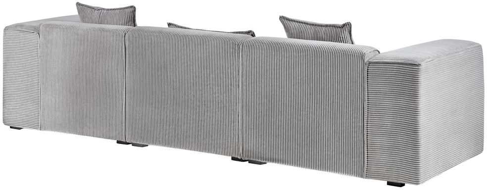 Beliani Trivietė sofa kampinė DOLVA, velvetinis audinys, šviesiai pilka, kairinė