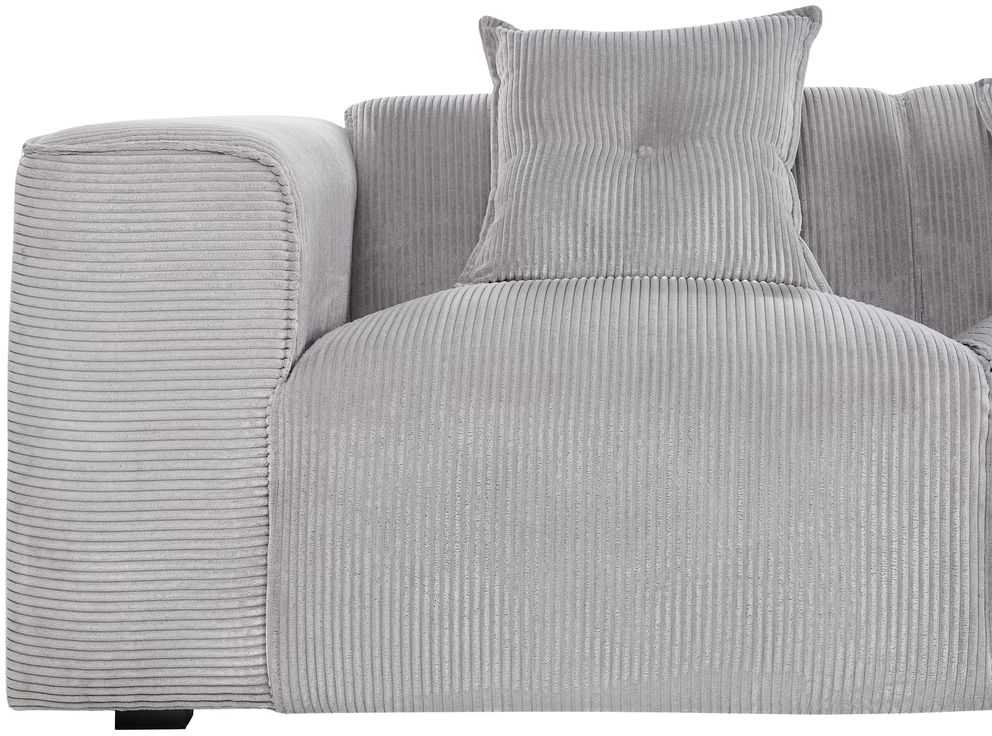 Beliani Trivietė sofa kampinė DOLVA, velvetinis audinys, šviesiai pilka, kairinė