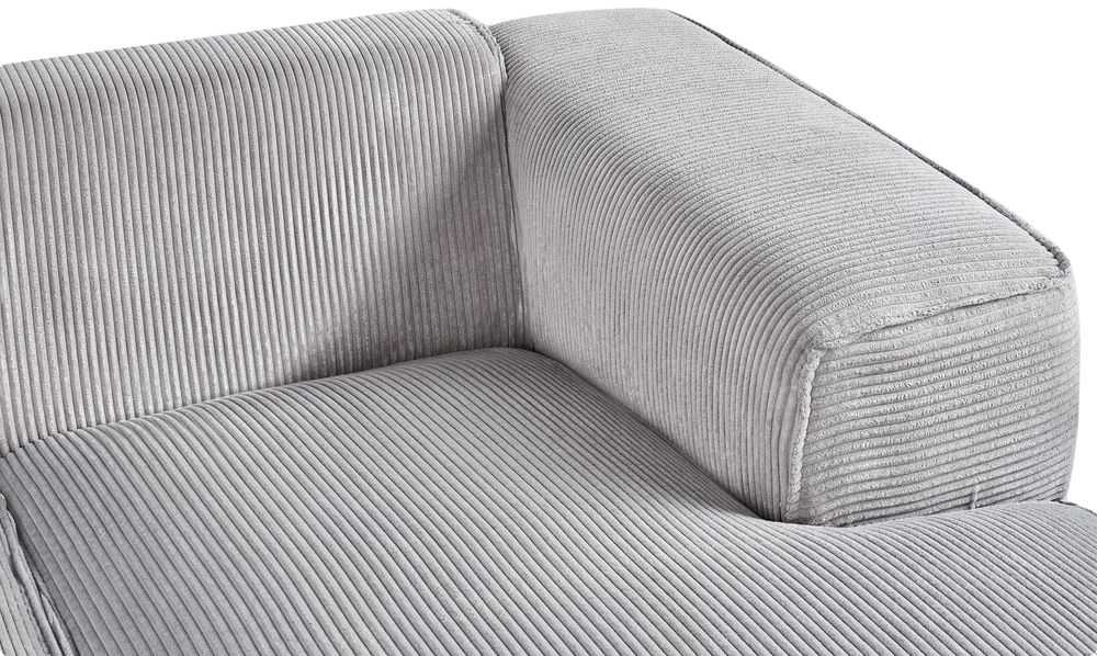 Beliani Trivietė sofa kampinė DOLVA, velvetinis audinys, šviesiai pilka, kairinė
