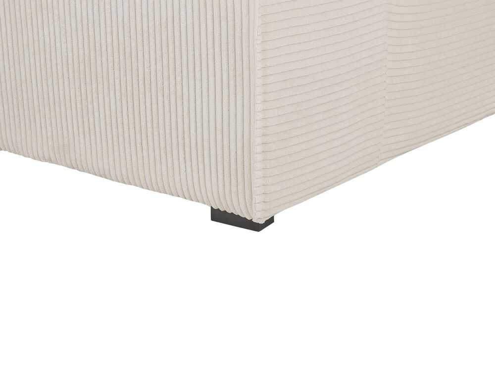 Beliani 3 vietų kampinė sofa DOLVA, velvetas, kreminė balta, kairinė