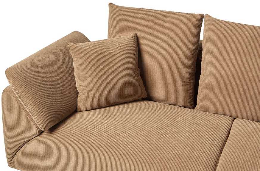 Beliani 4 vietų kampinė sofa LUNNER, velvetas, ruda, kairinė