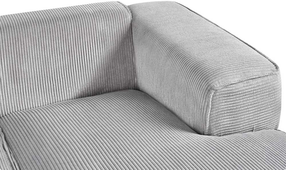 Beliani Trivietė sofa kampinė DOLVA, velvetinis audinys, šviesiai pilka, kairinė