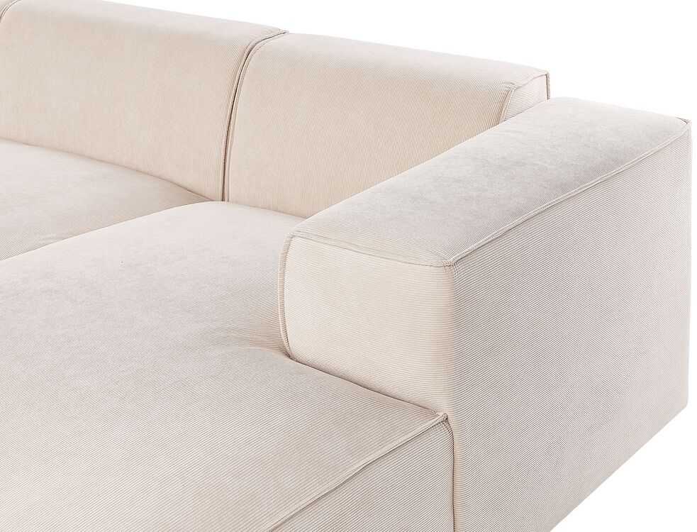 Beliani 3-vietė kampinė sofa DOLVA, velvetas, smėlio spalvos, kairinė