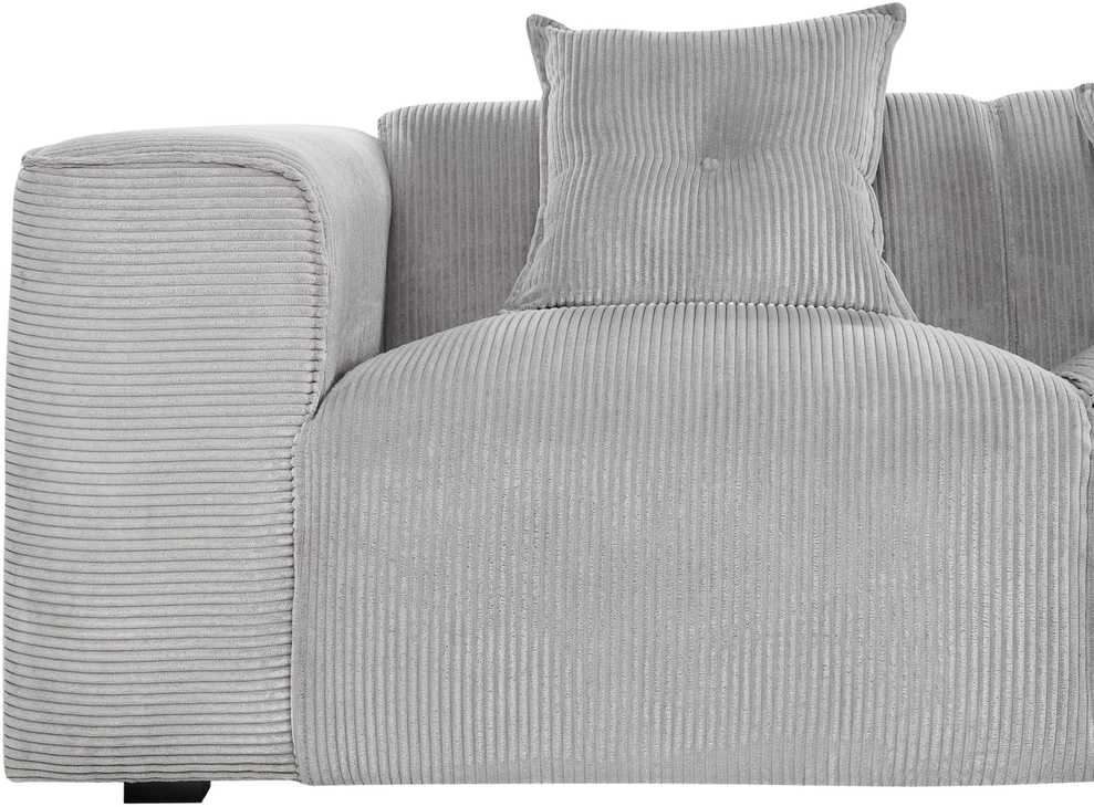Beliani Trivietė sofa kampinė DOLVA, velvetinis audinys, šviesiai pilka, kairinė