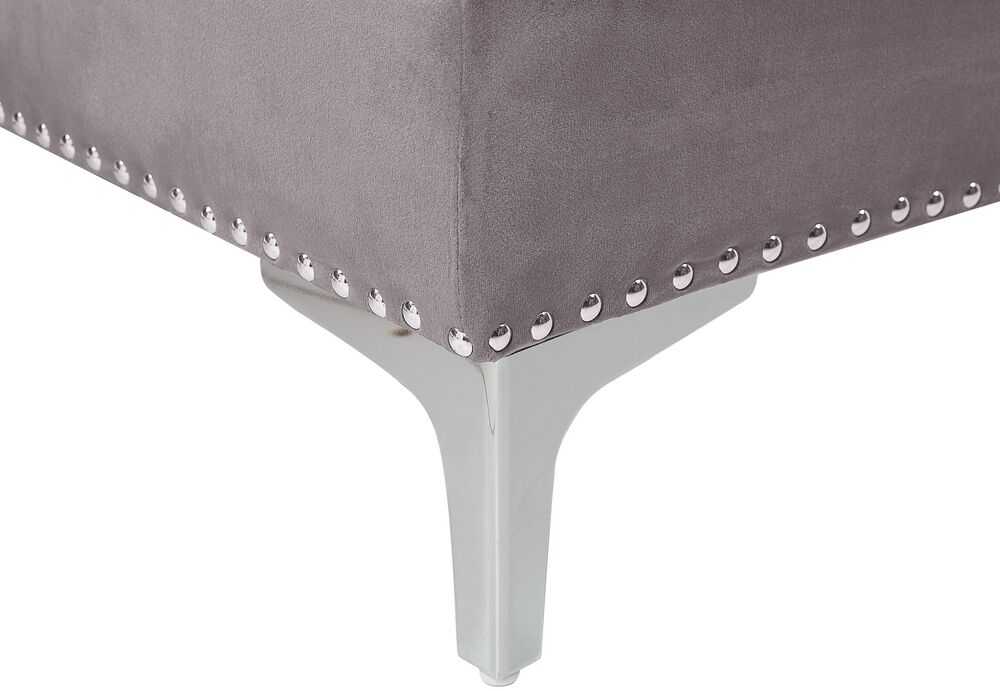Beliani Trivietė kampinė sofa FLEN veliūrinė pilka