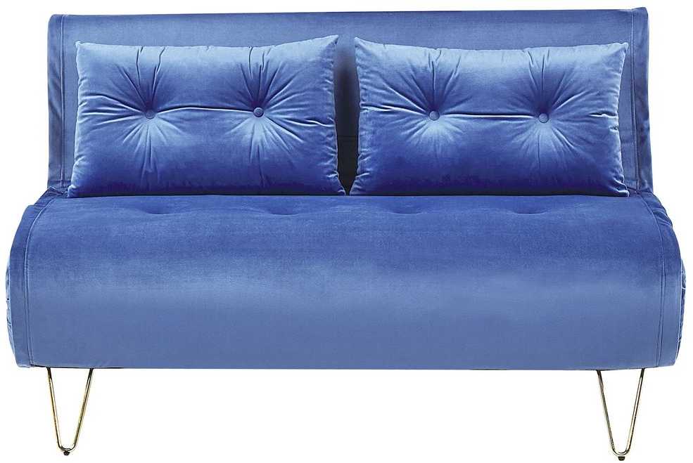 Sofa Beliani Sėdimųjų baldų komplektas VESTFOLD, veliūras, tamsiai mėlynas