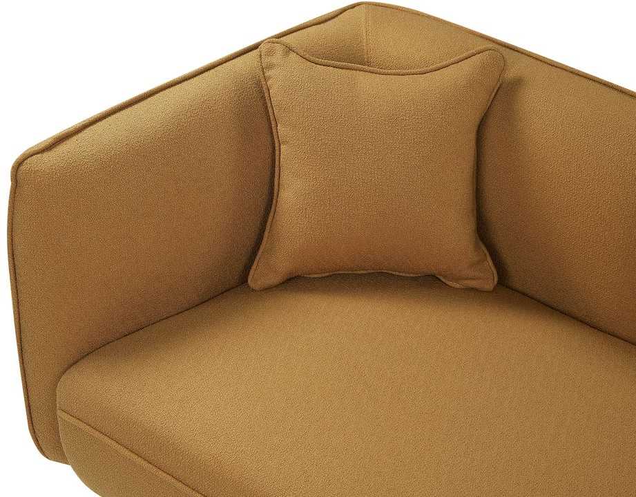 Sofa Beliani Kairysis gultas CHEVANNES iš „boucle“ audinio, garstyčių spalvos