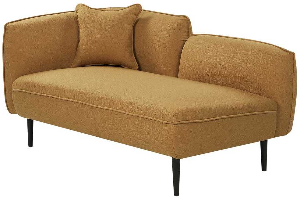 Sofa Beliani Kairysis gultas CHEVANNES iš „boucle“ audinio, garstyčių spalvos