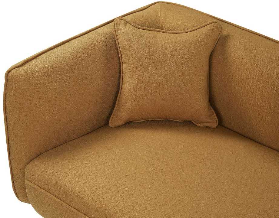 Sofa Beliani Kairysis gultas CHEVANNES iš „boucle“ audinio, garstyčių spalvos