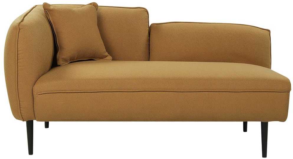 Sofa Beliani Kairysis gultas CHEVANNES iš „boucle“ audinio, garstyčių spalvos