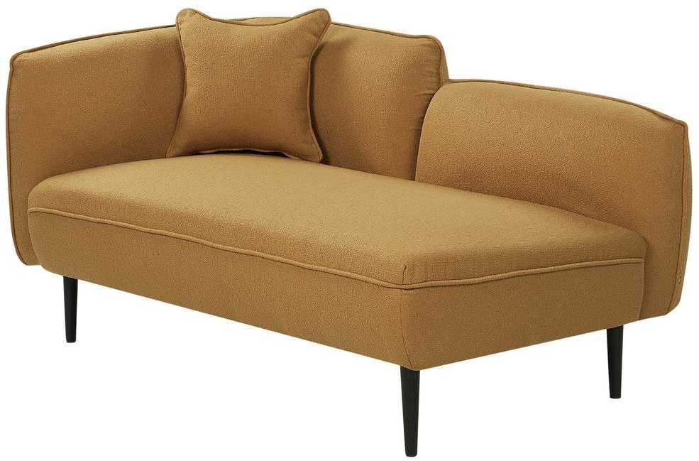 Sofa Beliani Kairysis gultas CHEVANNES iš „boucle“ audinio, garstyčių spalvos