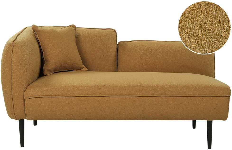 Sofa Beliani Kairysis gultas CHEVANNES iš „boucle“ audinio, garstyčių spalvos