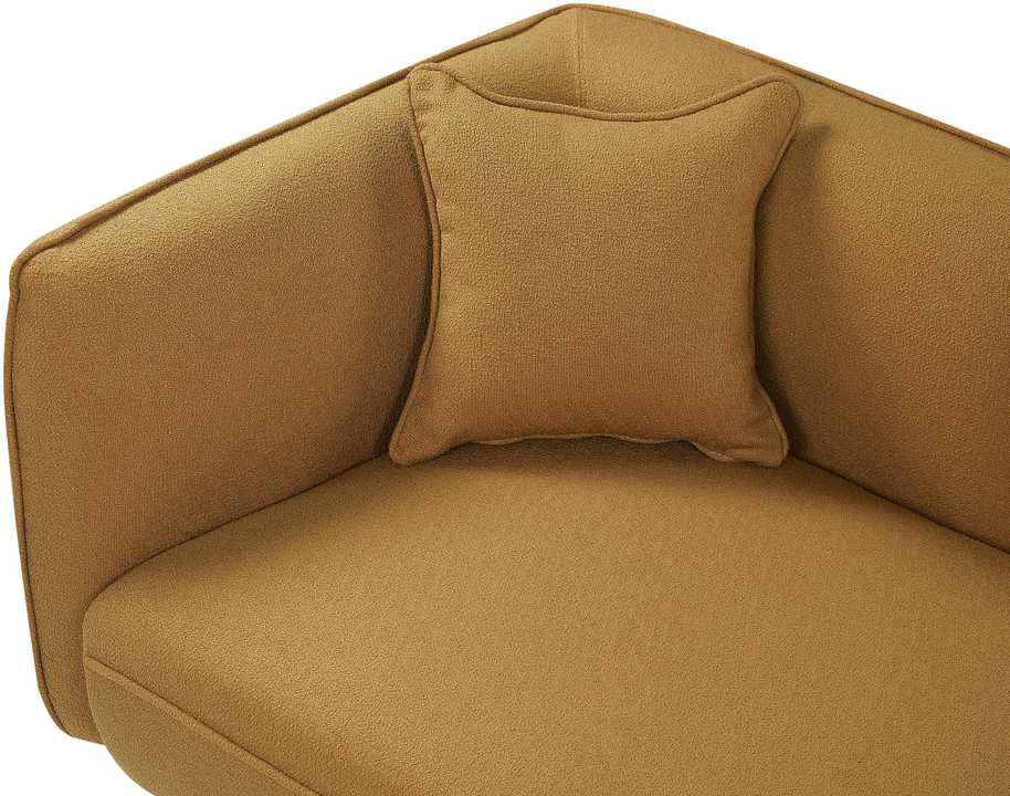 Sofa Beliani Kairysis gultas CHEVANNES iš „boucle“ audinio, garstyčių spalvos
