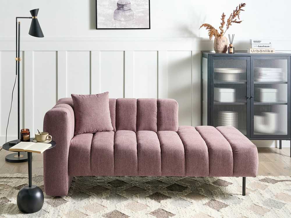 Sofa Beliani Kairysis šezlongas LANNILS rožinis