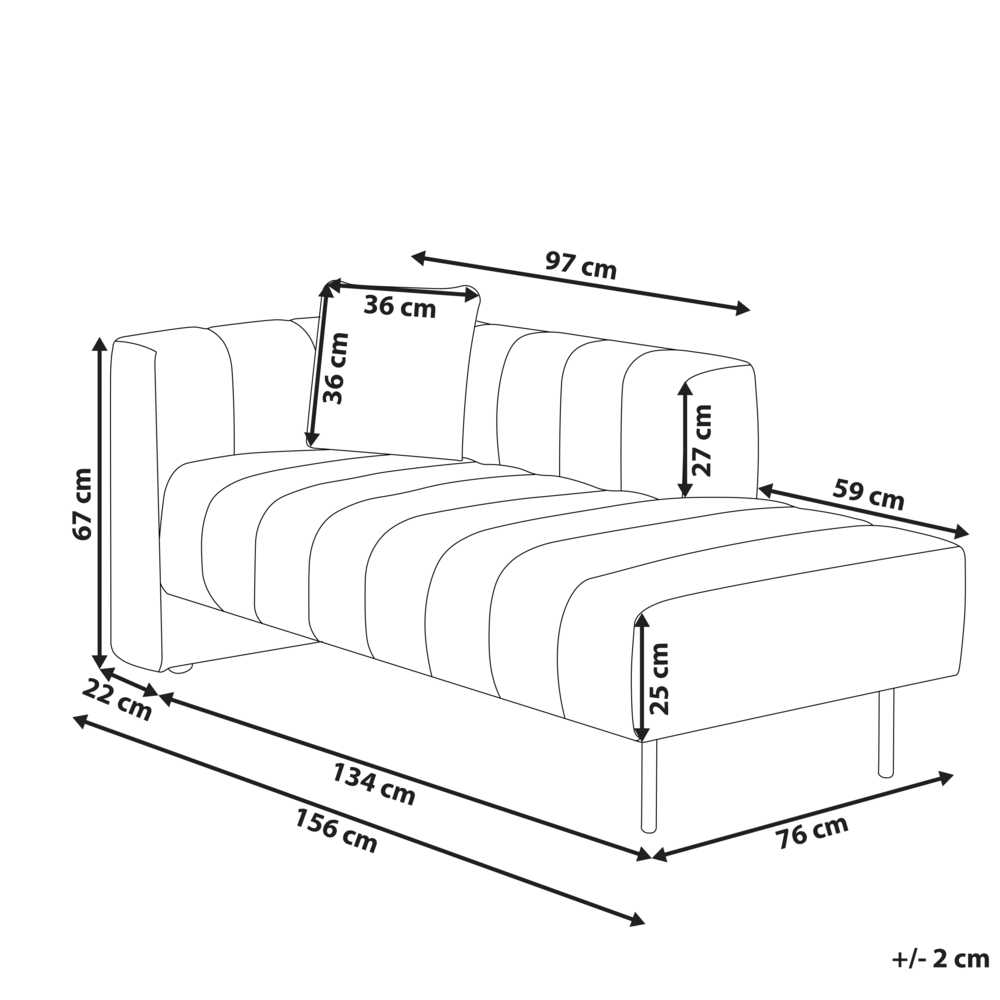 Sofa Beliani Kairysis šezlongas LANNILS rožinis